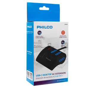 EXTENSION USB TIPO C 3 POS 2044N PHILCO