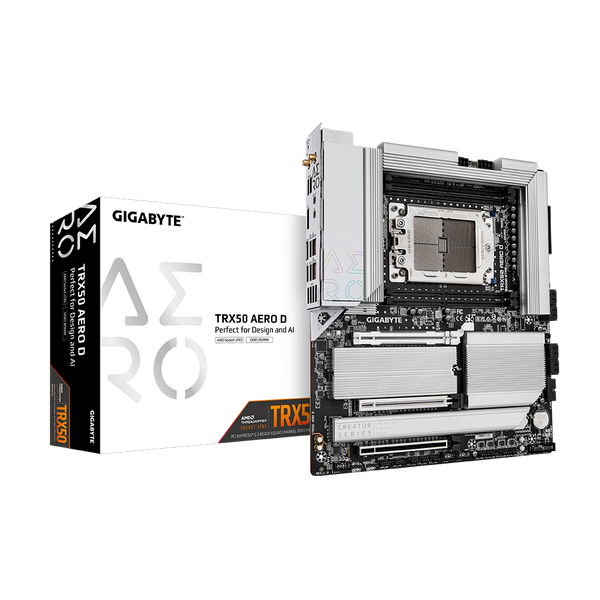 GIGABYTE TRX50 AERO D sTR5 AMD TRX50 EATX DDR5 PCIe 5.0 M.2 PCIe 5.0 USB4 Type-C Wi-Fi 7 Marvell 10GbE (Solo se vende con Procesador)