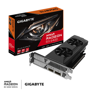 Tarjeta de Video Gigabyte Radeon RX 6400 (D6 Low Profile de 4GB GDDR6)
