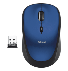 Mouse Trust Yvi Wireless Blue, Cobertura inalámbrica de 8 mts *Producto disponible en 48 horas hábiles*