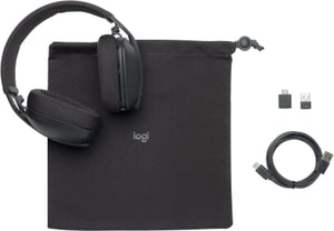 Audífonos Inalámbricos Logitech Zone Vibe 125, Over - Ear, Wireless Bluetooth y Dongle USB, Negro