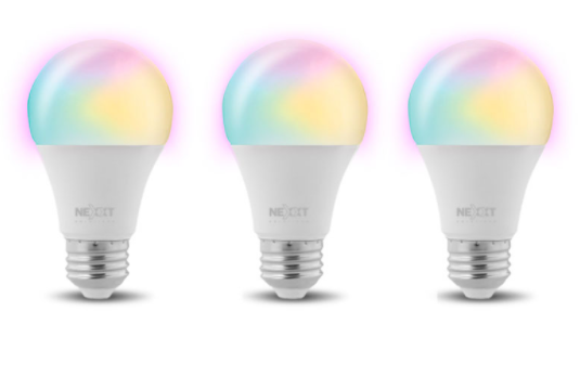 Set de 3 Ampolletas Nexxt  E27 LED inteligentes Wi-Fi Multicolor 9W 800lm