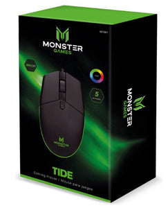 Mouse Gamer Monster Tide, 5 Botones, 7 Color Glare Breathing, 3200 DPI, M1041, Negro