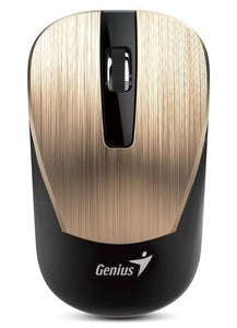 Mouse Inalámbrico Genius NX-7015, 3 Botones, 1.600 DPI, Receptor USB, Negro/Dorado