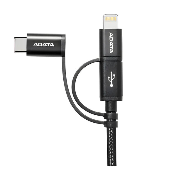 Cable Micro USB 3 en 1 ADATA, Black