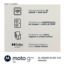 Cargar imagen en el visor de la galería, SMARTPHONE MOTOROLA G54 5G VERDE 8+256GB