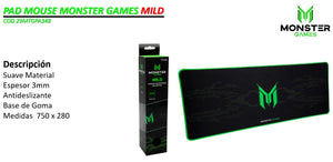Mousepad Gamer Monster Games Magic, Espesor 3mm, Base de Goma Antideslizante, 75x28 cm