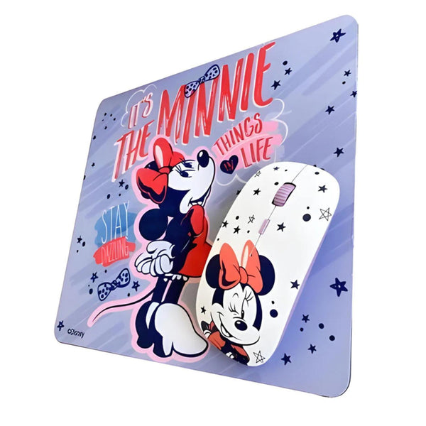KIT MOUSE INALAMBRICO Y MOUSE PAD MINNIE 2