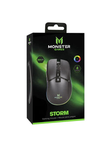 Mouse Gamer Monster Storm, 6 Botones, RGB, 8000 DPI, Cable 1.5m Trenzado