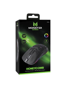 Mouse Gamer Monster Honeycomb, 6 Botones, RGB, 6400 DPI, Cable 1.5m Trenzado