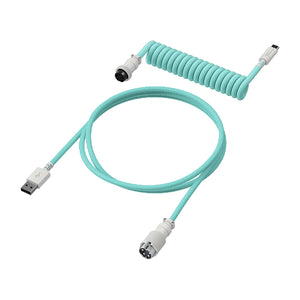 Cable en espiral HyperX USB-C Verde claro - Blanco