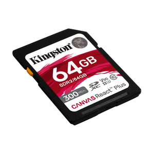 Tarjeta de Memoria Flash SD Kingston Canvas React Plus, 64GB, UHS-II U3 / Class10