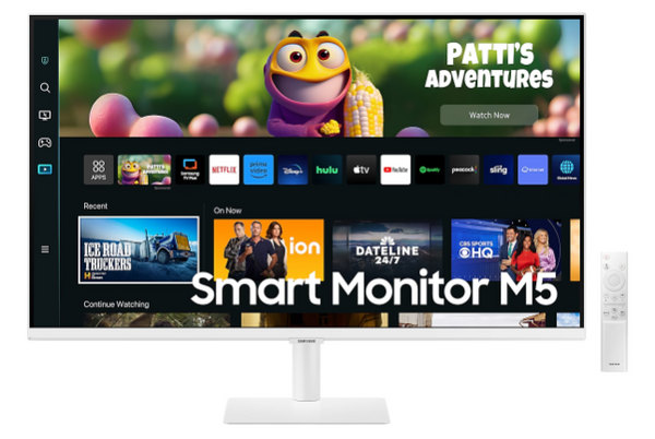 Monitor Samsung Smart M5, Plano 27" (1920X1080) USB-A x2 HDMI x2 , 60 Hz, VA 