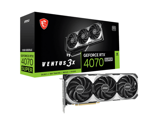 Tarjeta de Video MSI Nvidia GeForce RTX 4070 SUPER Ventus 3X OC, 12GB, GDDR6X, PCI-e 4.0