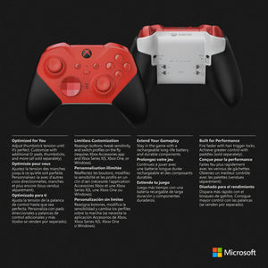 Microsoft Xbox Controller Elite Red - inalámbrico - Bluetooth - rojo