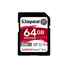 Cargar imagen en el visor de la galería, Tarjeta de Memoria Flash SD Kingston Canvas React Plus, 64GB, UHS-II U3 / Class10