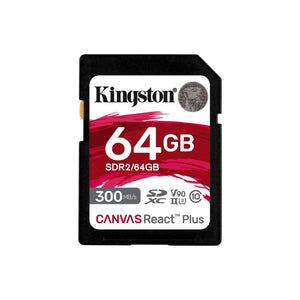 Tarjeta de Memoria Flash SD Kingston Canvas React Plus, 64GB, UHS-II U3 / Class10
