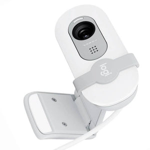 Cámara web Logitech Brio 100 Full HD, tapa de privacidad y micrófono integrado, Blanco Crudo