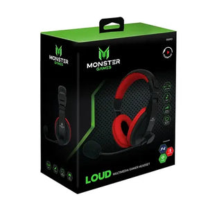 Audífonos Gamer Monster Loud, Over-Ear, Compatible con PC/PS/XBOX, Rojo     29MTG550RD