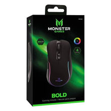 Cargar imagen en el visor de la galería, Mouse Gamer Monster Games Bold, 8000DPI, RGB, 6 Botones, Cable Trenzado 1.5m