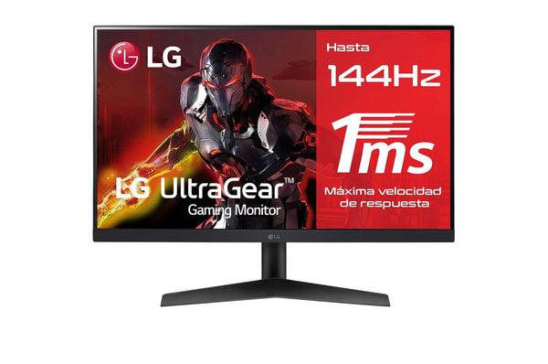 Monitor gaming LG UltraGear (Panel IPS: 1920 x 1080 (FHD), 16:9, 300 cd/m², 1000:1, 1ms (GtG), 144 Hz); entradas: DP x1, HDMI x1; FreeSync™ Premium