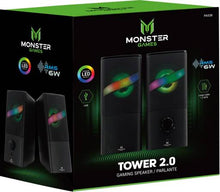 Cargar imagen en el visor de la galería, Parlante Monster Gamer Tower 2.0, Retroiluminación 7 Colores, 6W