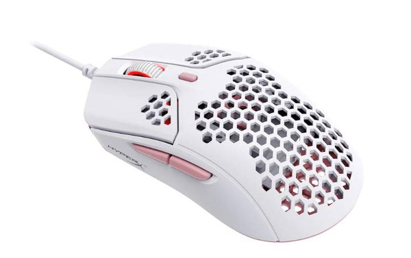 Mouse Gamer HyperX Pulsefire Haste, Wired, USB-A, 6 Botones, 16.000DPI, Blanco/Rosa