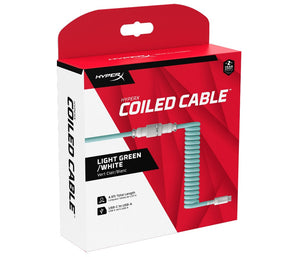 Cable en espiral HyperX USB-C Verde claro - Blanco