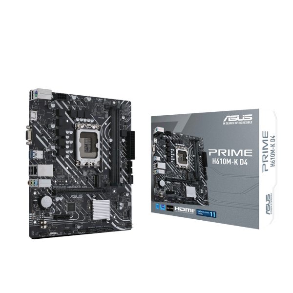 Placa Madre ASUS Prime H610M-K-D4, Intel® LGA1700, 2xDIMM DDR4, VGA, HDMI, M.2, 4xSATA, Micro-ATX