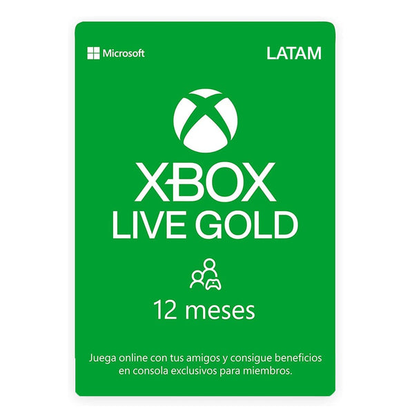 Suscripción Xbox Live Gold 12 Meses (Producto Digital)