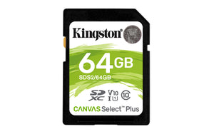 Memoria Flash Kingston Canvas Select Plus, 64GB SDHC UHS-I Clase 10