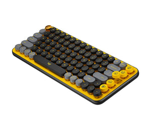 Teclado Logitech Pop Keys, Inalámbrico, Formato Mini, Teclas Multimedia, Yellow/Black