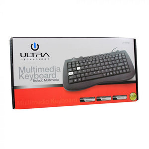 Teclado Mini Multimedia Alambrico K115U ULTRA, USB, Slim, Español