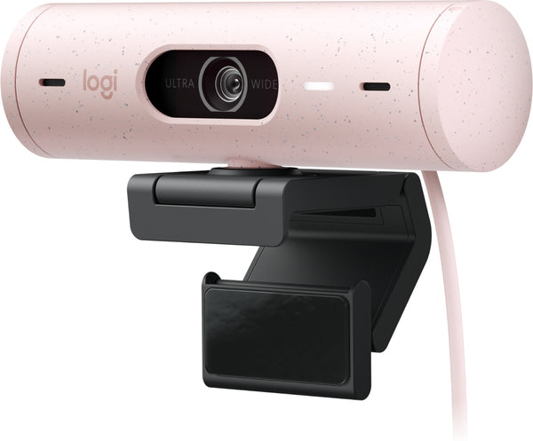 Cámara Web Logitech Brio 500, Full HD 1080p, Micrófono Integrado, USB-C, Rosa