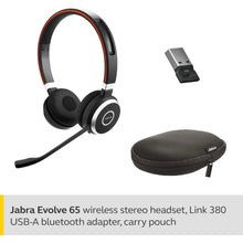 Cargar imagen en el visor de la galería, Audifono Jabra Evolve 65SE Duo USB Inalámbrico, USB-A, DONGLE USB-A, BLUETOOTH