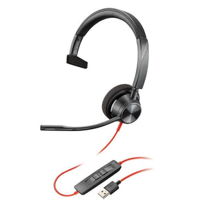 Poly Auriculares Para Conferencia Blackwire 3310, Monoaural, Usb-A, Wired, Negro