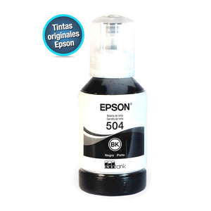 Pack de Botellas de Tinta Original Epson T504, Negro, 127ml, 2 Unidades