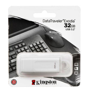 Pendrive Kingston Exodia, 32GB, USB 3.2 Gen 1, Blanco