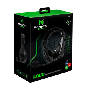 Headset Gamer Monster Loud, Omnidireccional, Largo cable 1.8m, Compatible PC/Smartphone/Consolas