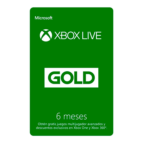 Suscripción Xbox Live Gold 6 Meses (Producto Digital)