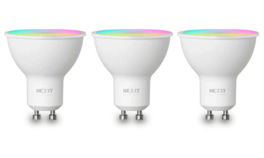 Set de 3 Ampolletas Nexxt GU10 LED inteligentes Wi-Fi Multicolor 4W 400lm