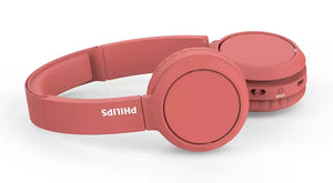 Audífonos Inalámbricos Philips TAH4205, Over-Ear, Hasta 29 Horas, Carga USB-C, Rojo