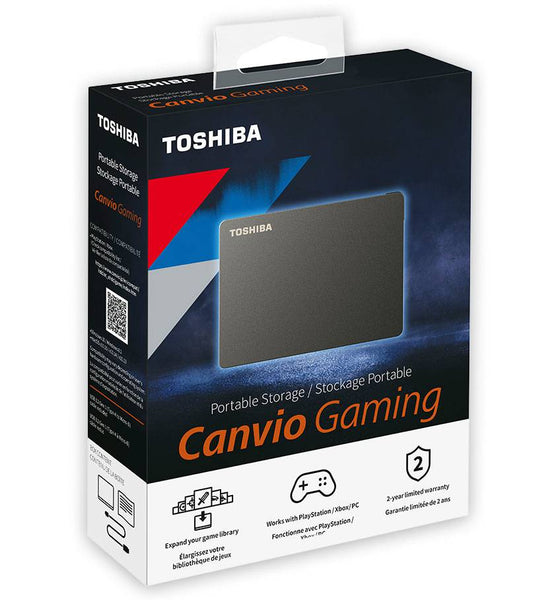 Disco Portátil Toshiba Canvio Gaming, 2TB, USB 3.0, Velocidad de Transferencia 5GB/s, Negro