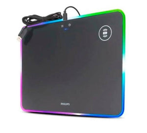 MousePad Philips SPL7504, 355 x 255 x 5,5 mm, Contorno Iluminación RGB, Negro