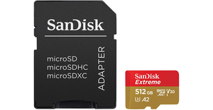 MICRO SD SANDISK CON/ADP. CLAS 10  512GB 160MB/90MB EXTREME