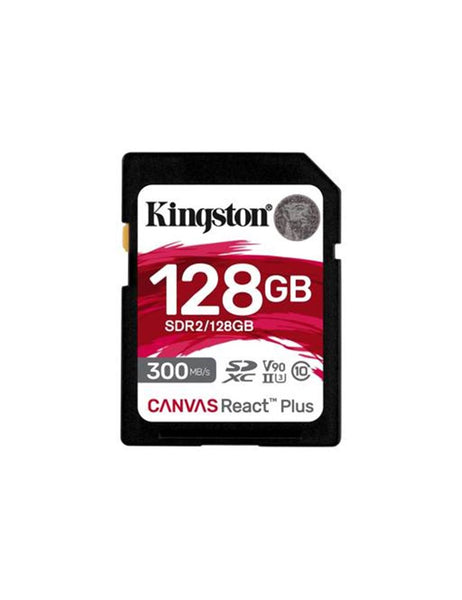 Tarjeta SD Kingston Canvas React Plus, 128 GB, Video Class V90, UHS-II U3, Clase 10