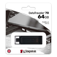 Cargar imagen en el visor de la galería, Pendrive Kingston 64GB USB-C Datatraveler 70 Windows/MAC OS