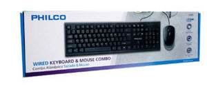 Kit Teclado + Mouse Philco, Diseño Ergonómico, Compatible con Mac y PC