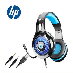 Audífonos Gamer HP DHE-8010, LED, Jack 3.5mm, USB, Negro/Azul