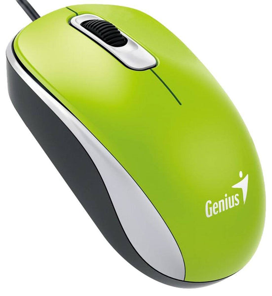 Mouse Genius DX-110, USB, Óptico, 3 botones, Ambidiestro, Verde